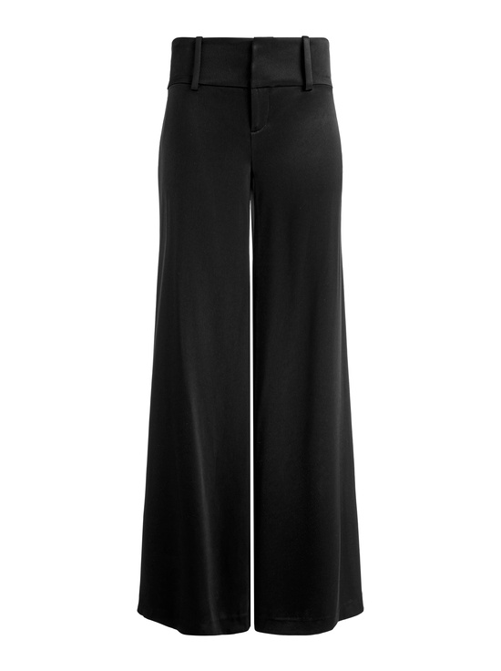 BLACK-OLIVIA SATIN WIDE LEG PANT