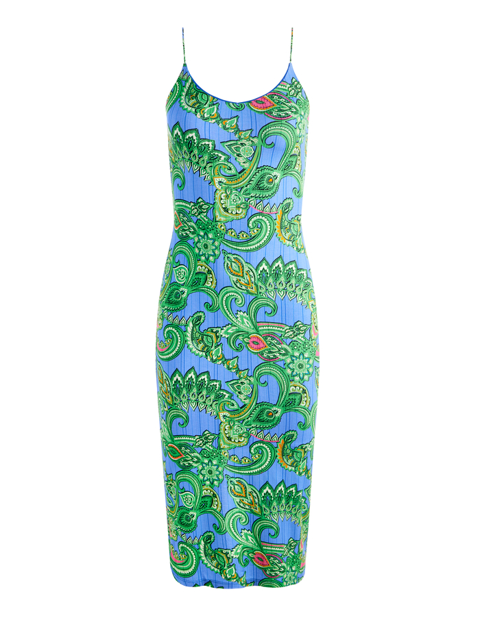 DELORA SPAGHETTI STRAP MIDI DRESS - SPRING PAISLEY PALACE BLUE image 5 - Alice And Olivia