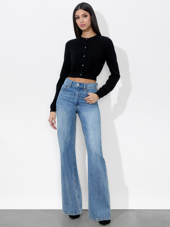 DOLLIE CASHMERE CARDIGAN - BLACK image 4 - Alice And Olivia