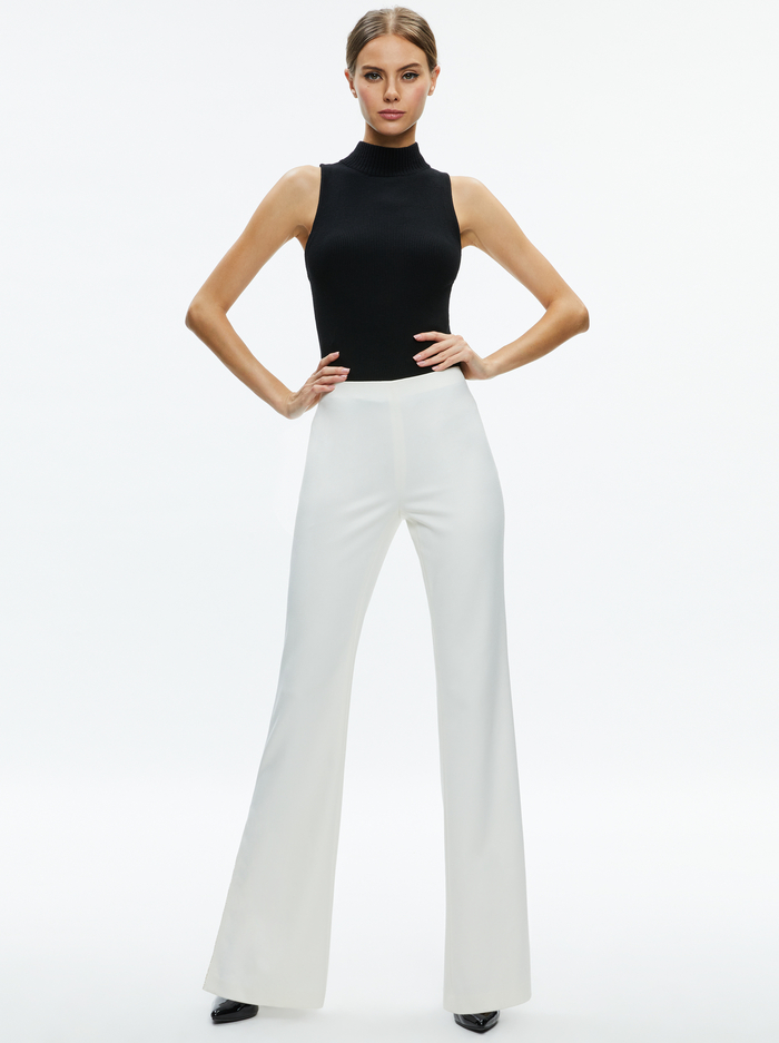 LARA SIDE SLIT PANT - ECRU image 4 - Alice And Olivia