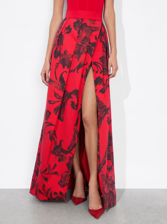 MARGARITE BALLGOWN SKIRT - PHILOSOPHY BRIGHT RUBY - Alice And Olivia