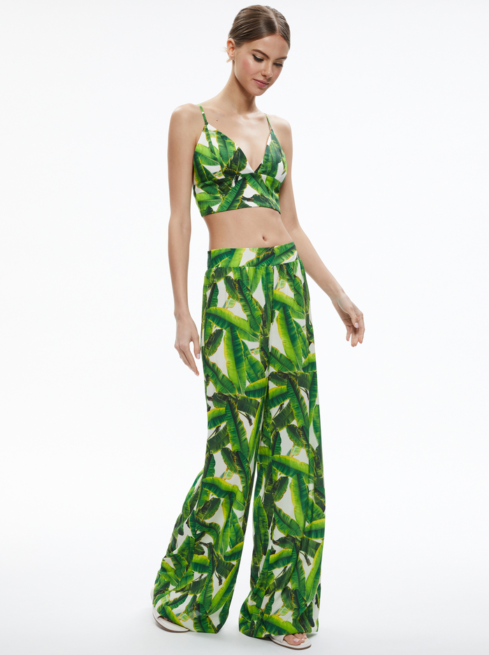 CARLI TIE BACK BRA TOP - SUN PALM OFF WHITE image 4 - Alice And Olivia