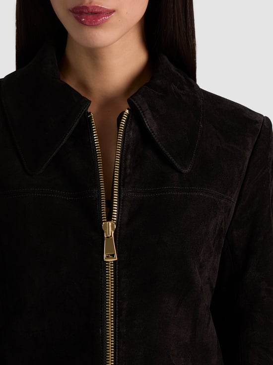 BLACK-LOGAN SUEDE COAT
