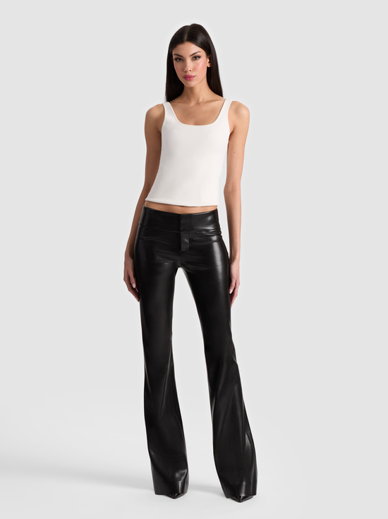 BLACK-OLIVIA VEGAN BOOTCUT PANT