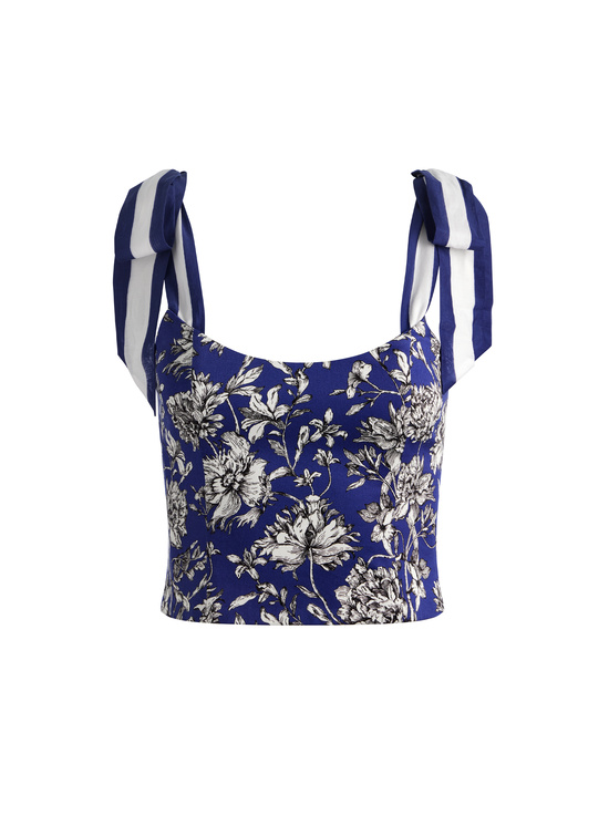 BLOOMING WILD INDIGO-BLANCA TOP