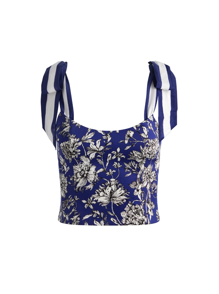 BLANCA TOP - BLOOMING WILD INDIGO image 5 - Alice And Olivia
