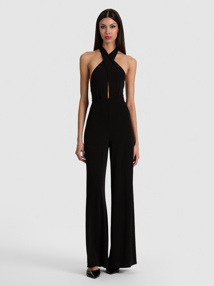 EVELINA HALTER JUMPSUIT - BLACK - ALICE + OLIVIA
