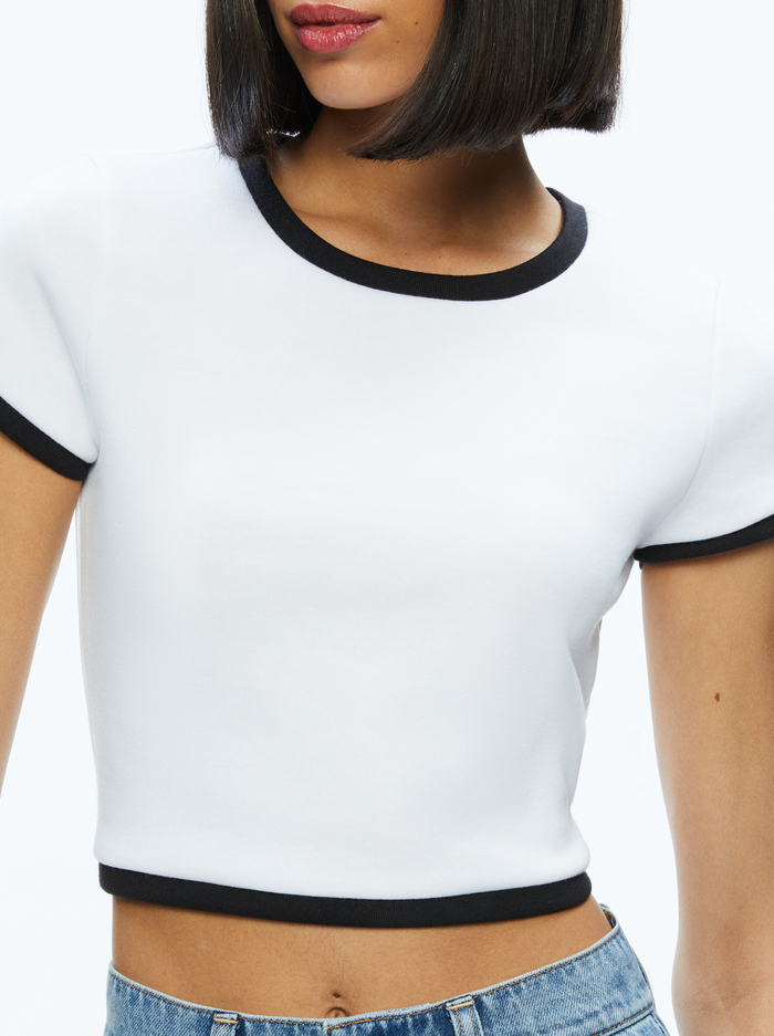 BABY TEE - OFF WHITE/BLACK image 3 - Alice And Olivia