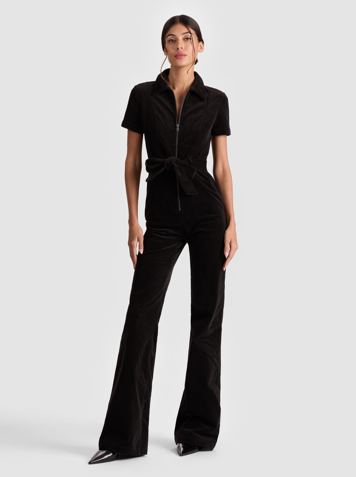 GORGEOUS CORDUROY JUMPSUIT - BLACK - Alice And Olivia