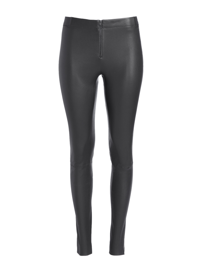 FRONT ZIP LEATHER LEGGING - BLACK image 5 - Alice And Olivia