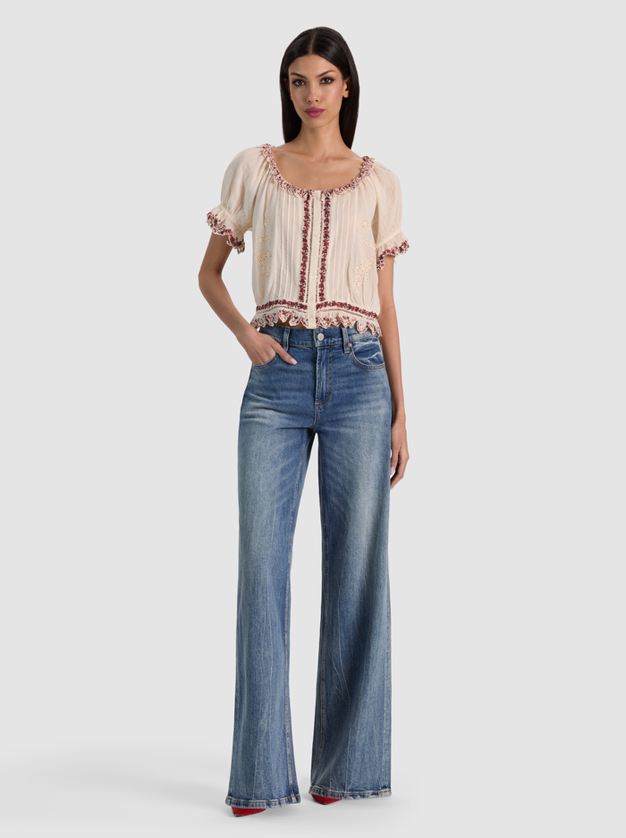 MCLAINE PUFF SLEEVE BLOUSE - ORCHARD GLOW image 1 - ALICE + OLIVIA