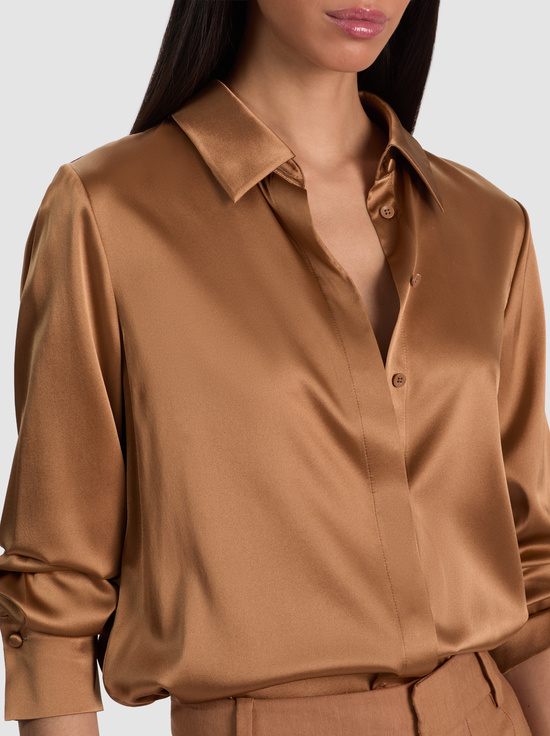 TAN-BRADY SILK BLOUSE