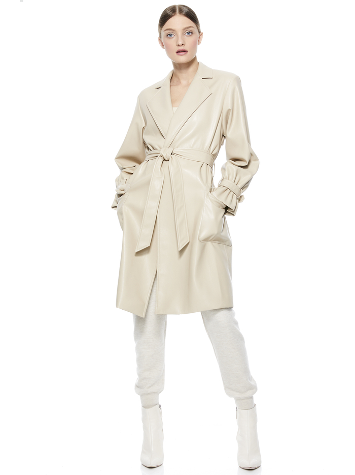 GITANA VEGAN LEATHER TRENCH COAT - SEPIA image 4 - Alice And Olivia