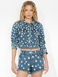 JEFF EMBROIDERED DENIM JACKET - MEDIUM WASH