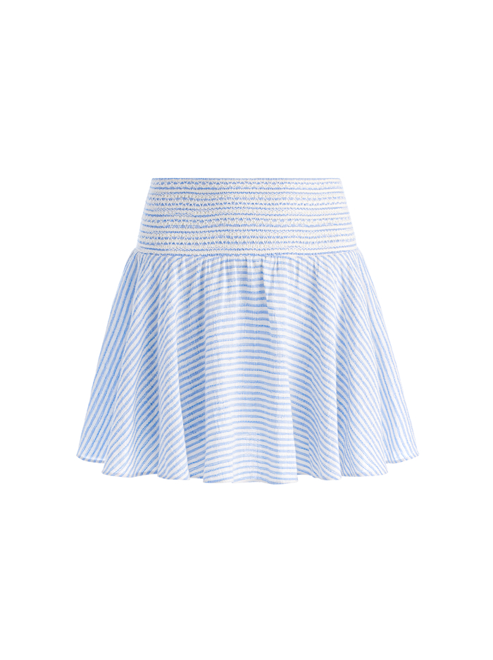 SKYLAR MINI SKORT - OFF WHITE/BLUE image 5 - Alice And Olivia