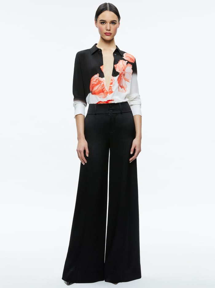 BRADY SILK BLOUSE - DREAM LIFE BLACK image 1 - Alice And Olivia