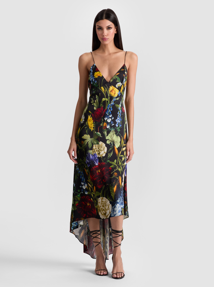 LUCIANA SLIP DRESS - SOCIAL HOUR BLACK - Alice And Olivia