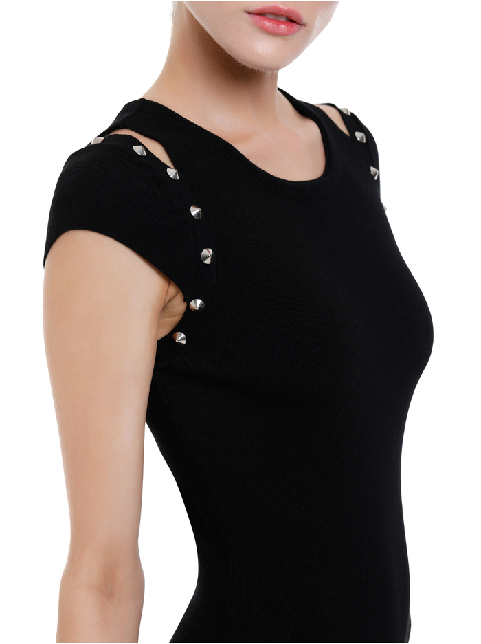 AMEERA STUDDED MIDI DRESS - BLACK image 4 - Alice And Olivia