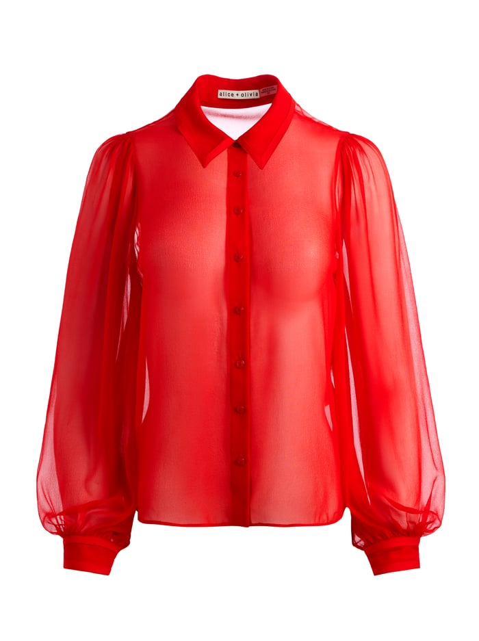 ROANNE BUTTON DOWN - BRIGHT RUBY image 5 - Alice And Olivia