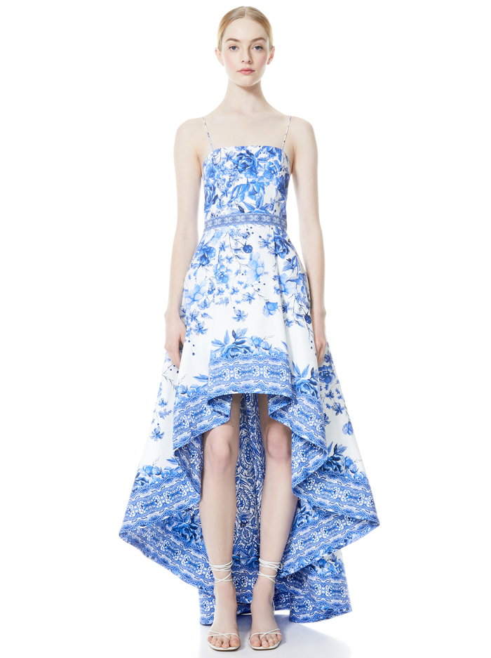 FLORENCE HIGH LOW GOWN - FORGET ME NOT MULTI image 4 - Alice And Olivia