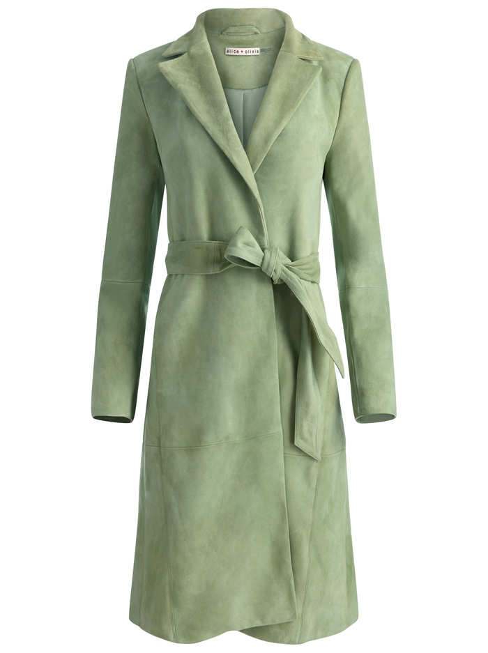 KARLEY SUEDE WRAP COAT - SAGE image 5 - ALICE + OLIVIA