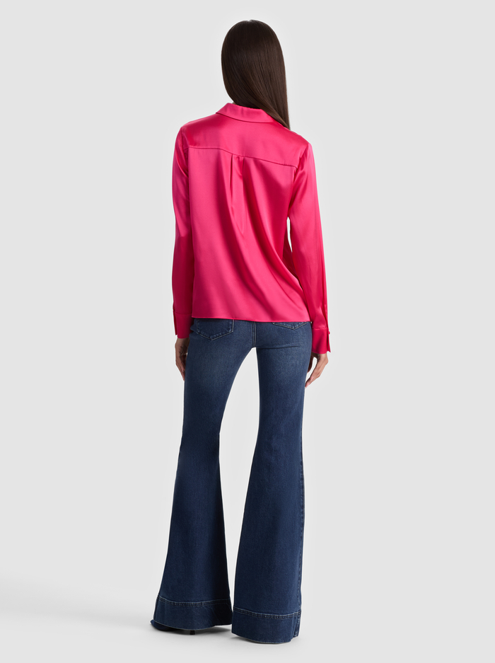 BRADY SILK BLOUSE - DEEP PINK image 2 - ALICE + OLIVIA
