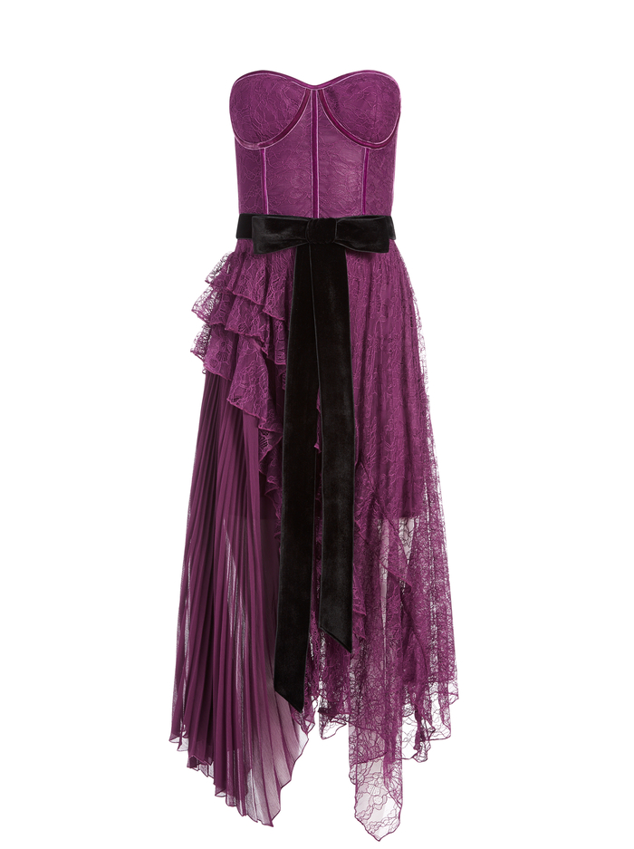 BREE BUSTIER MAXI DRESS - BOYSENBERRY image 5 - ALICE + OLIVIA