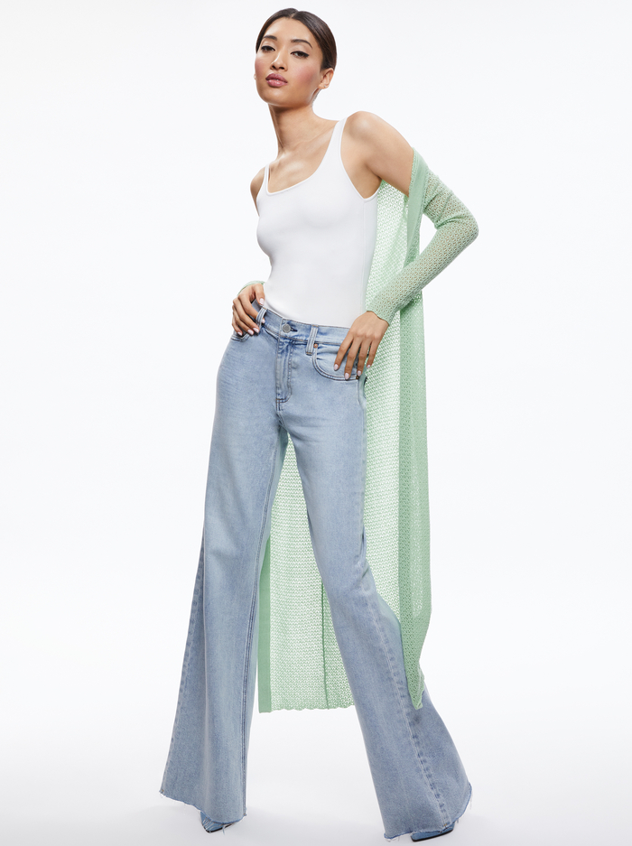 ALAIR POINTELLE SWEATER DUSTER - PISTACHIO image 5 - Alice And Olivia