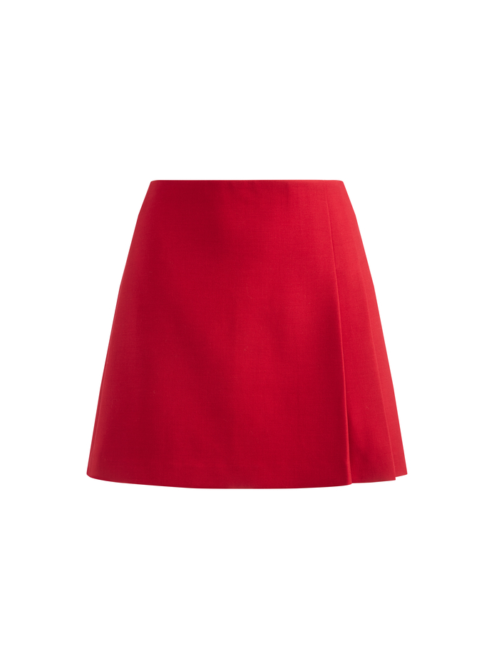 SEMIRA PLEATED MINI SKIRT - DEEP RUBY image 5 - Alice And Olivia