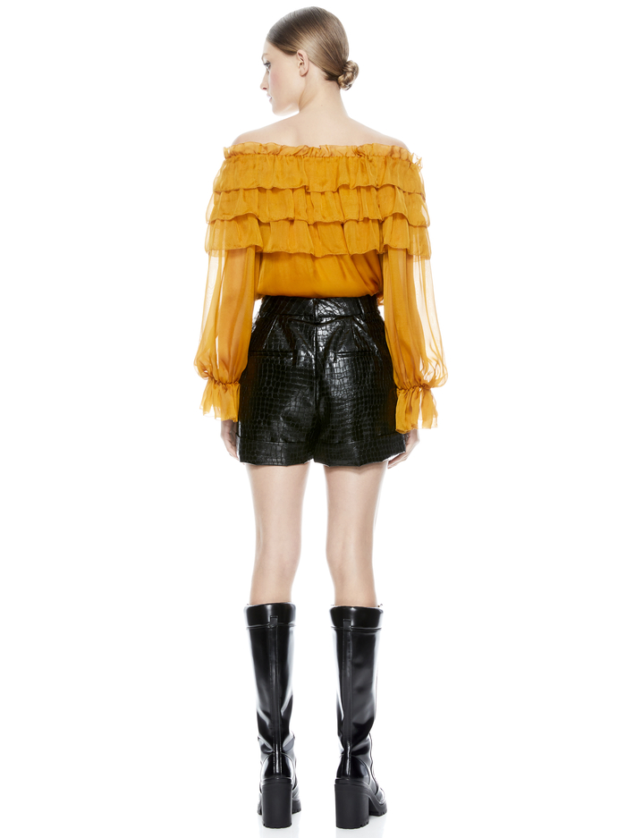 ERSA OFF THE SHOULDER TOP - AUTUMN GOLD image 2 - Alice And Olivia