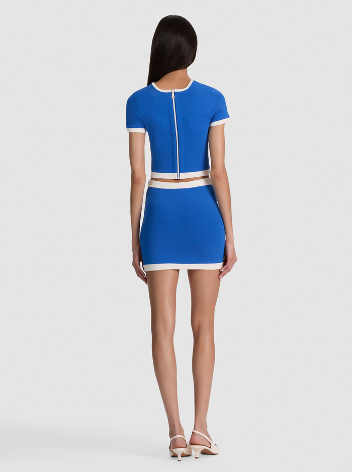 CIARA CROPPED PULLOVER - BLUE IRIS/SOFT WHITE image 2 - ALICE + OLIVIA