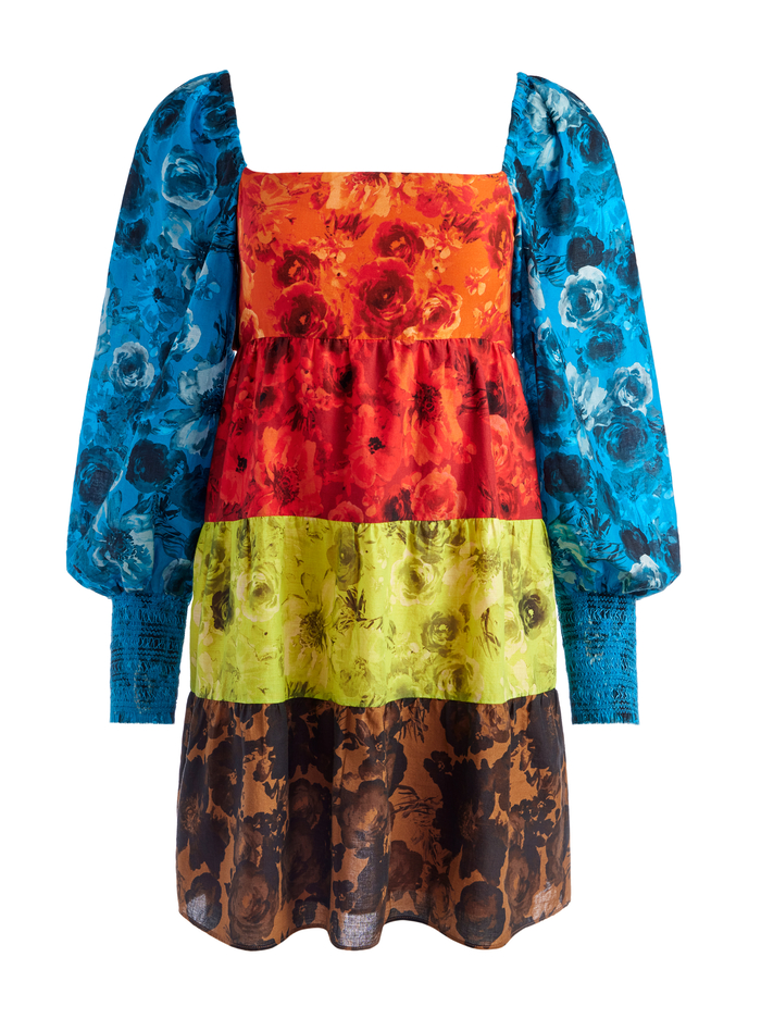 ROWEN TIERED SQUARE NECK BABYDOLL DRESS - MULTI image 5 - Alice And Olivia