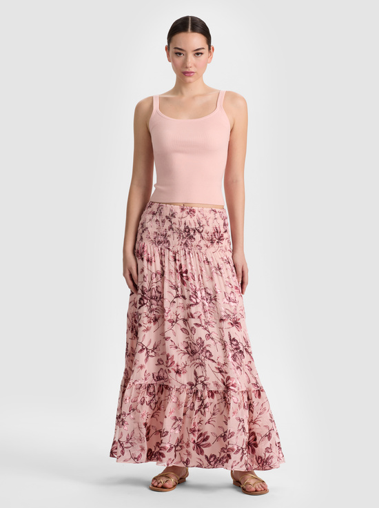 MYSTIC GARDEN ENGLISH ROSE-STEVIE MAXI SKIRT