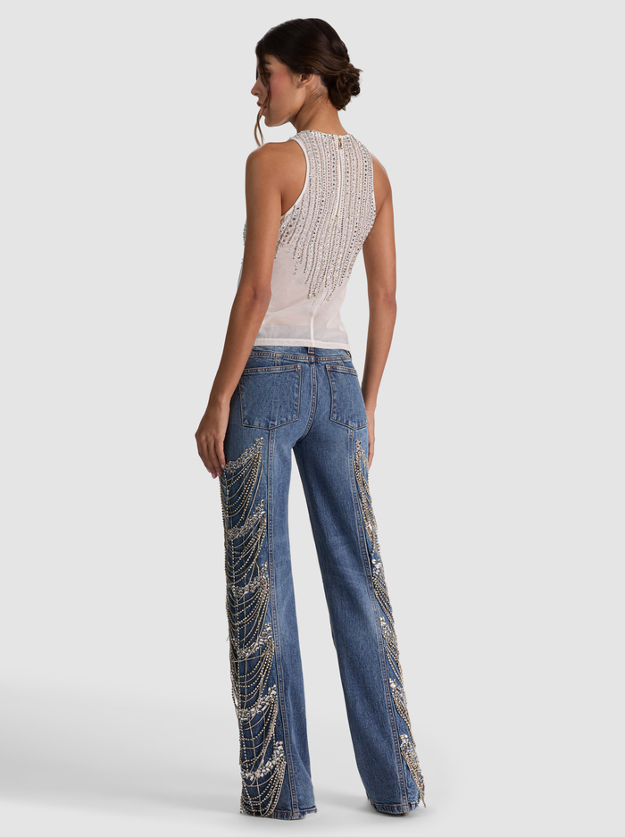 PANIA EMBELLISHED TANK - OFF WHITE/CLEAR CRYSTAL image 2 - ALICE + OLIVIA