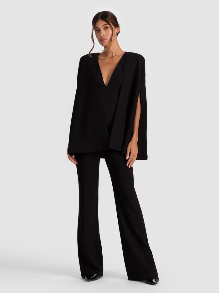 BLACK-NOVA CAPE JUMPSUIT