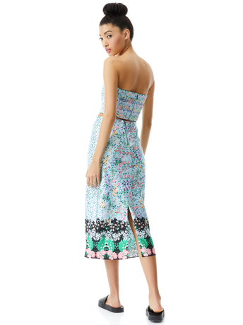 COASTAL GARDENS MULTI-CERESI FLORAL PRINT BANDEAU TOP-