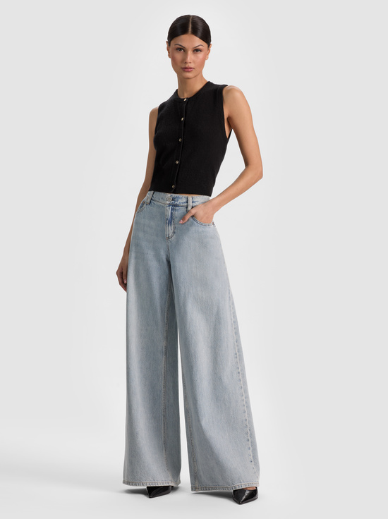 BLACK-LOLY BUTTON FRONT CASHMERE VEST