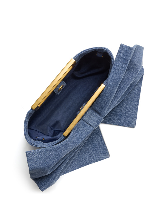 BROOKLYN BLUE-RAVEN BOW BAG