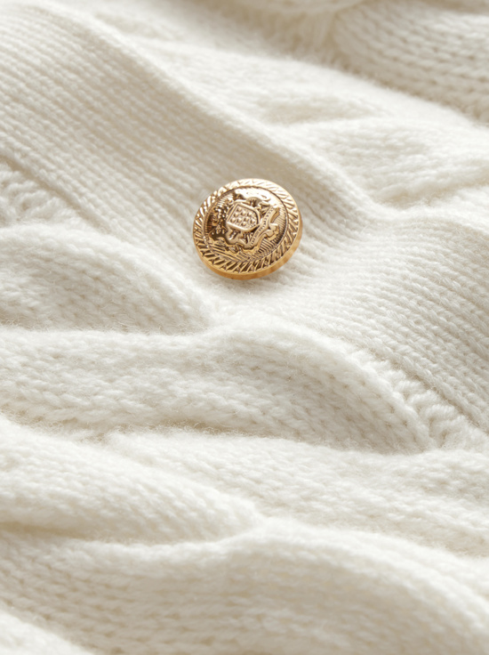 ECRU-CECILIE CABLEKNIT CARDIGAN