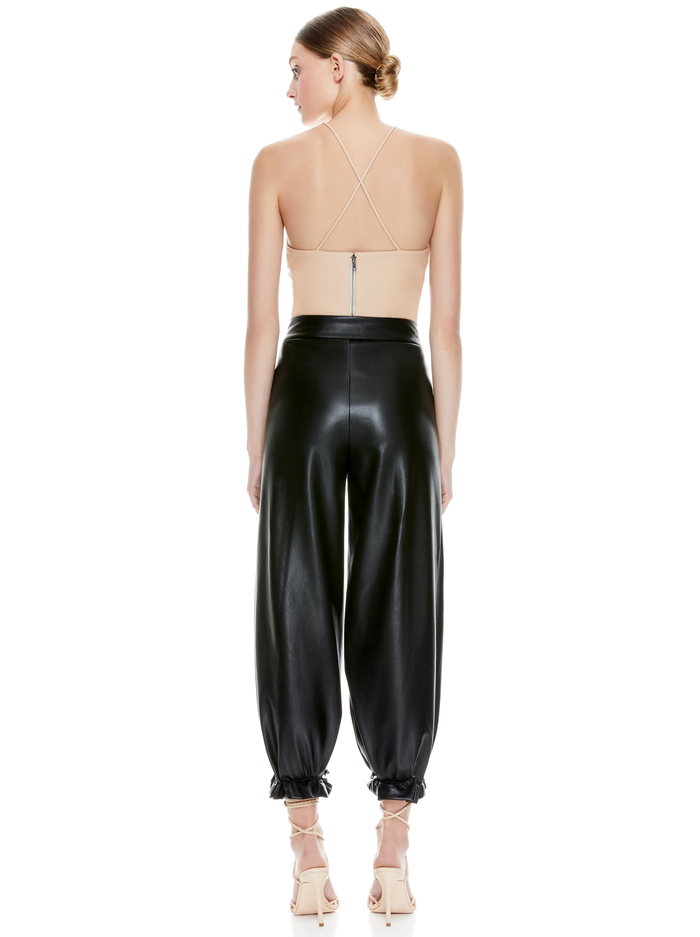 ZUMI VEGAN LEATHER CROP TOP - ALMOND image 1 - ALICE + OLIVIA