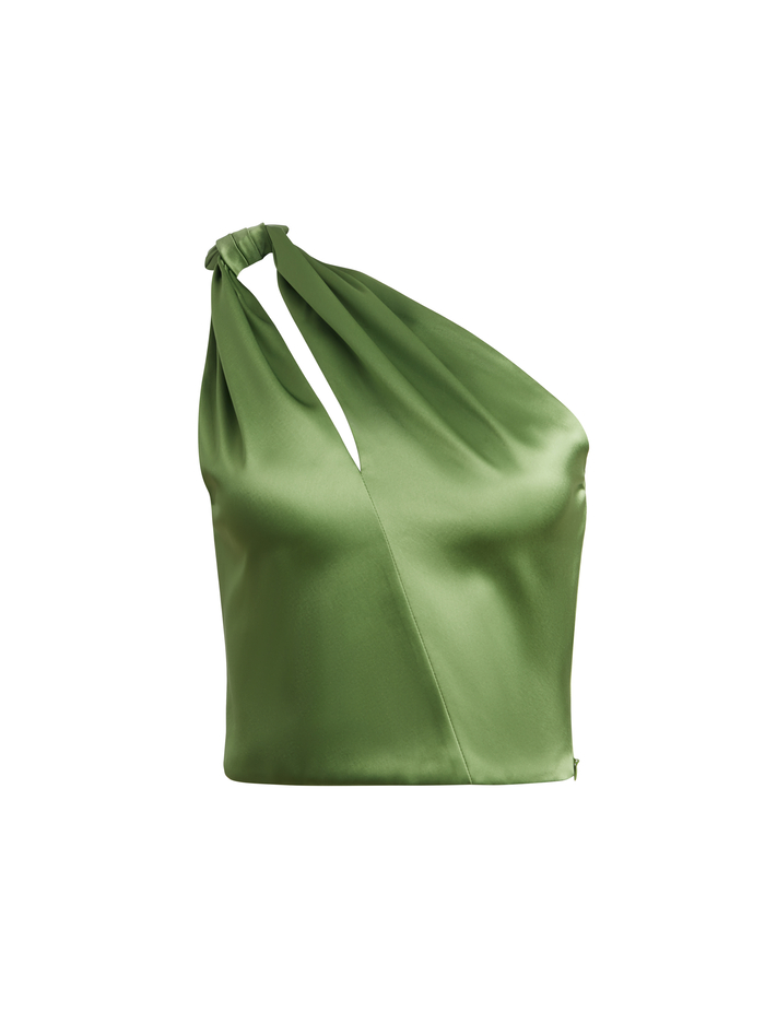 PIERA ONE SHOULDER TWIST TOP - AVOCADO image 5 - Alice And Olivia
