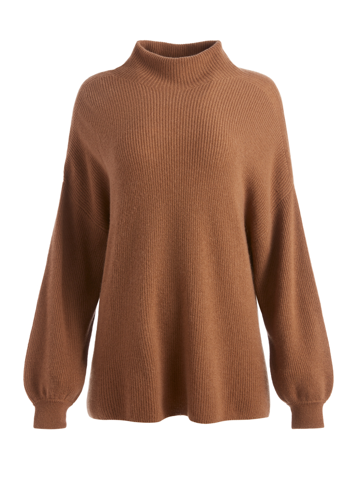 CAPRICE TURTLENECK PULLOVER - CAMEL image 5 - Alice And Olivia
