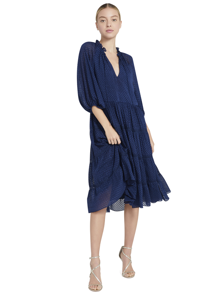 LAYLA TIERED MIDI DRESS - SAPPHIRE image 4 - Alice And Olivia