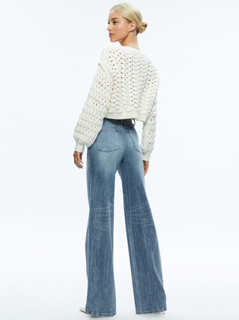 ECRU-ALLENE CABLE KNIT CREWNECK