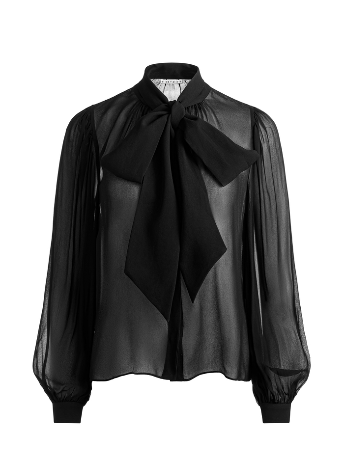 BRENTLEY BLOUSE - BLACK image 5 - Alice And Olivia
