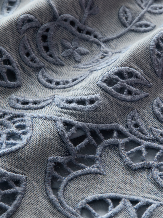 SIERRA LIGHT BLUE-KENLEY EYELET DRAWSTRING DENIM SHORT