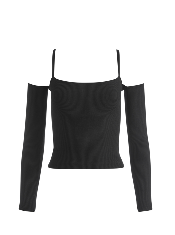 EVIA TANK WITH ARM WARMERS - BLACK image 5 - Alice And Olivia