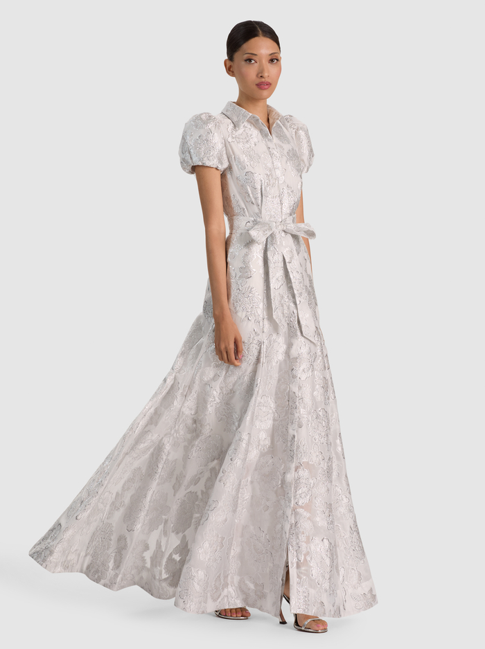 HENRIETTA MAXI DRESS - SILVER image 4 - ALICE + OLIVIA