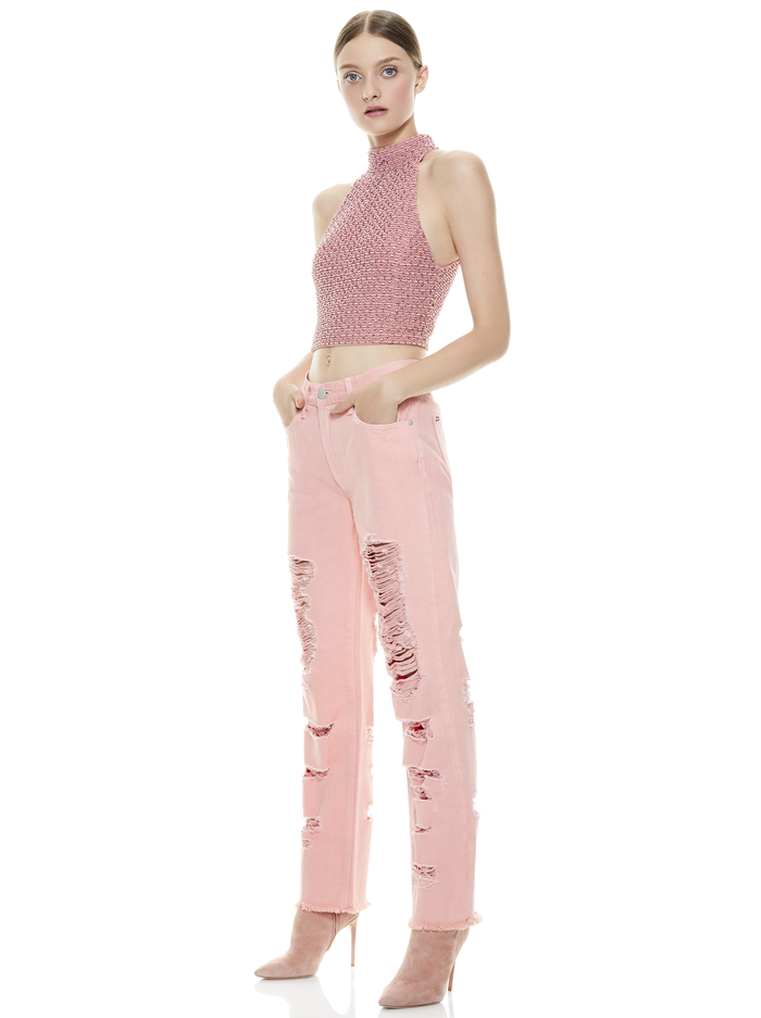 ENYA BEADED CROP TOP - ROSE image 5 - ALICE + OLIVIA