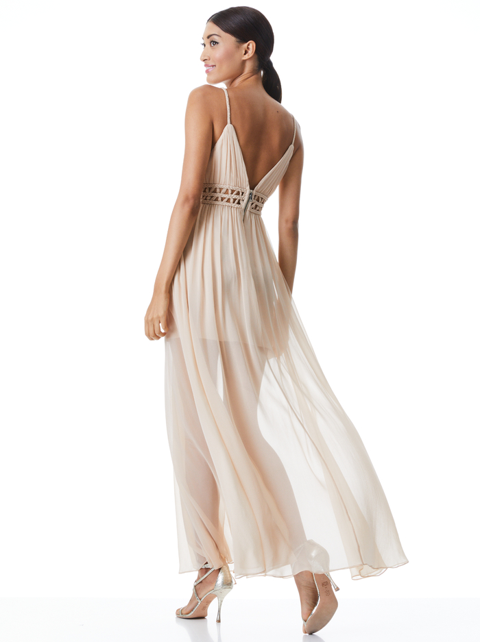 RYA CUT OUT MAXI DRESS - ALMOND image 1 - Alice And Olivia